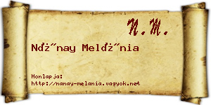 Nánay Melánia névjegykártya